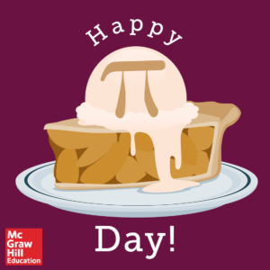 graphic image of pie a la mode to celebrate Pi Day, March 14.