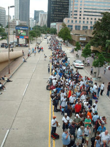 Hurricane shelter line