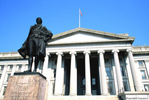 Treasury Department Building. Washington D.C. USA. Pixtal/AGE Fotostock. MHE World.