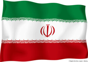 Iranian flag. ©Digital Archive Japan / Alamy. MHE World.