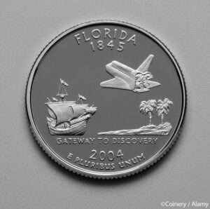 Florida State quarter 2004. ©Coinery / Alamy. MHE World