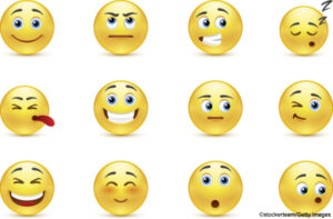 Images of digital emoji faces