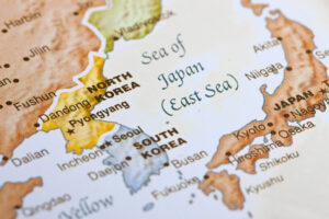 Map of Korean Peninsula and surrounding areas