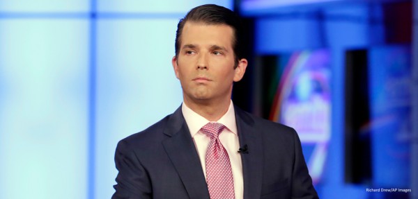 Donald Trump Jr. is interviewed by host Sean Hannity on the Fox News Channel television program, in New York 