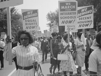 civil rights protestors during the March on Washington, 1963