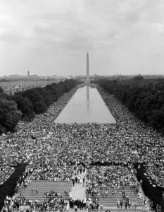 aerial view of March on Washington crowd, August 1963