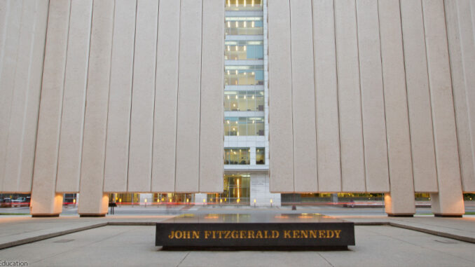 FS_02P_111413 John F. Kennedy Memorial Plaza. This is the cenotaph designed by Philip Johnson.