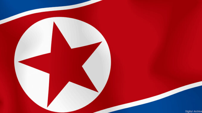 010715_01P_FS North Korean flag. Photo: Digital Archive Japan/Alamy