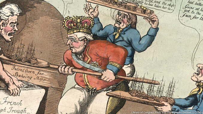 John Bull making a new batch of ships to send to the lakes / Charles, del et sculp. Photo: Library of Congress Prints and Photographs Division [LC-DIG-ppmsca-10753]