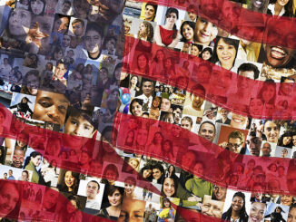 American flag collage