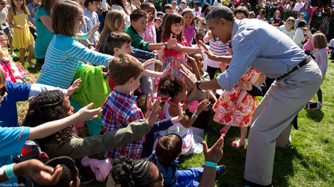 032515_01P_FS President Obama attends the Easter Egg roll. Photo: Official White House Photo.