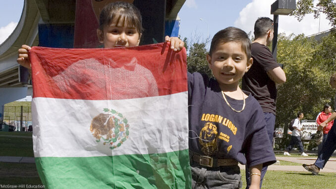 052315_02P_FS Young Hispanic children and young adults march to protest legislation increasing penalties for illegal immigrants and those who harbor them. Photo: John Flournoy/McGraw-Hill Education