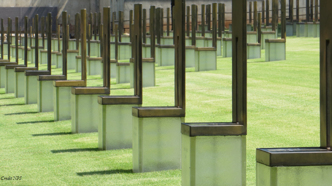OKC_memorial_Feature_crop Field of Open Chairs memorial at the Oklahoma City National Memorial and Museum