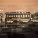 Model of the Baltimore & Ohio train that carried Lincoln's casket and body from Washington D.C. to Springfield, Illinois.