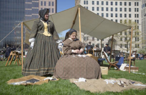 Civil War era femaie reenactors