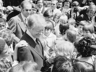[President Jimmy Carter (1924-)surrounded by school children in North Carolina]. Photo: Library of Congress Prints & Photographs Division [LC-DIG-ppmsca-09777]. Thomas J. O'Halloran, photographer.