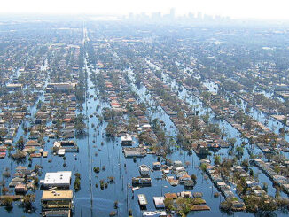 Hurricane Katrina - New Orleans flooding. Courtesy of NOAA. National Oceanic & Atmospheric Administration (NOAA). "Business Unit Rights: MHE World Distribution Rights: World Adaptation Rights: Yes"
