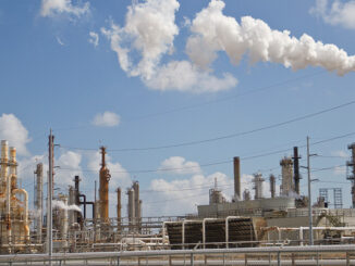 Big oil refinery in Texas City Texas. McGraw-Hill Education. MHE World.