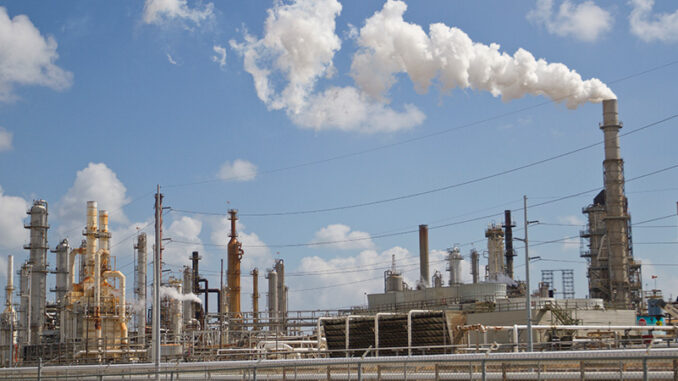 SEG013933 Big oil refinery in Texas City Texas. McGraw-Hill Education. MHE World.