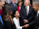 President Barack Obama greets Kenmore Middle School eighth-grader Sofia Rios and the other stage participants prior to a bill signing ceremony for S. 1177, Every Student Succeeds Act, in the Eisenhower Executive Office Building South Court Auditorium, Dec. 10, 2015. Standing with Rios from left, Education Secretary Arne Duncan; Lily Eskelsen García, President, National Education Association; Todd Rokita, R-Ind.; Suzanne Bonamici, D-Ore.; and House Education Committee Chairman John Kline, R-Minn. (Official White House Photo by Pete Souza) https://www.whitehouse.gov/photos-and-video/photogallery/december-2015-photo-day