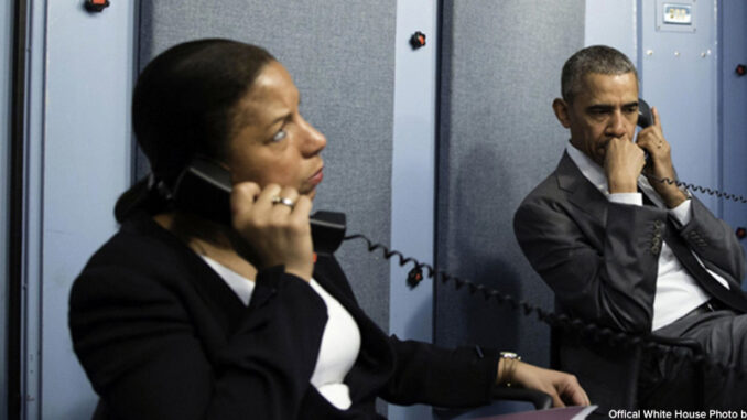 040516 President Barack Obama and National Security Advisor Susan E. Rice talk on the phone with Homeland Security Advisor Lisa Monaco to receive an update on a terrorist attack in Brussels, Belgium. The President made the call from the residence of the U.S. Chief of Mission in Havana, Cuba, March 22, 2016. © Official White House Photo by Pete Souza. https://www.whitehouse.gov/blog/2016/03/22/live-update-mornings-attacks-brussels