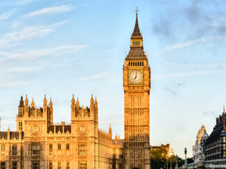 Sunrise shining on Big Ben, London, United Kingdom. ©Spaces Images/Blend Images LLC. MHE World
