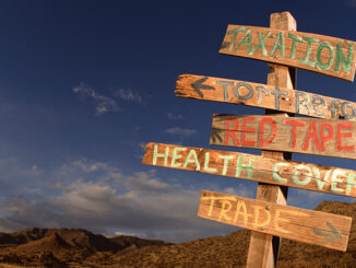 Conceptual deserted road sign. Chip Simons/Getty Images. MHE Canada;MHE USA.
