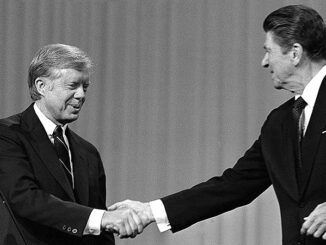 Carter/Reagan debate. Photo: Madeline Drexler/AP Images