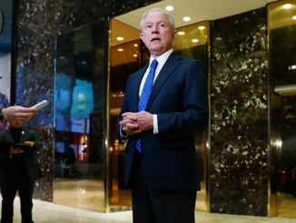 Nov. 17, 2016, Sen. Jeff Sessions, R-Ala. speaks to media at Trump Tower in New York. President-elect Donald Trump has picked Sessions for the job of attorney general.