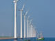 Windmills and fishing ship
