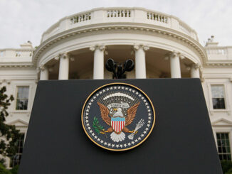 The presidential podium. Credit: Charles Dharapak/AP Images