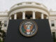 The presidential podium. Credit: Charles Dharapak/AP Images
