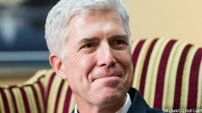 020816_03P_IS-A Supreme Court nominee Judge Neil Gorsuch. Bill Clark/CQ Roll Call/AP Images.