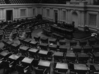 United State Capitol interior view of the Senate chamber