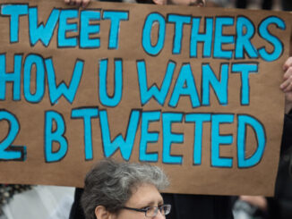 A marcher holds a sign during the Women's March on Washington the day after the inauguration of Donald Trump in Washington, DC.