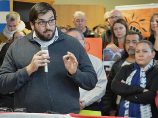 Mostafa Amini, secretary of the Islamic Center of New Mexico, speaks at a news conference in Albuquerque, N.M., Wednesday, Jan. 25, 2017 where activists denounced President Donald Trump's executive actions on immigration. Credit: Russell Contreras/AP Images