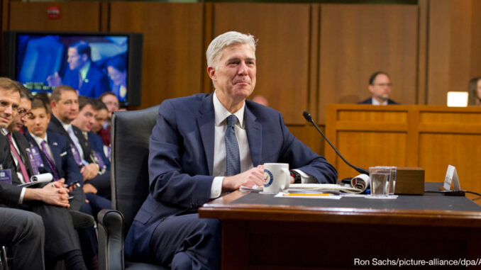 032817_02P_FS- Judge Neil Gorsuch testifies before the United States Senate Judiciary Committee on his nomination as Associate Justice of the US Supreme Court to replace the late Justice Antonin Scalia on Capitol Hill in Washington, DC on Wednesday, March 22, 2017.