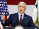 Vice President Mike Pence speaks to employees and guests at DynaLab, Inc., Saturday, April 1, 2017, in Reynoldsburg, Ohio. Pence visited with businesspeople at DynaLab, Inc., an American electronics manufacturing services company, and toured the facility.