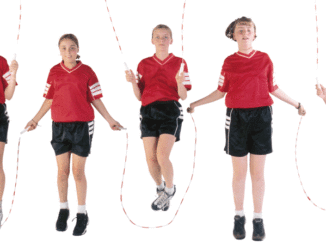 Group of girls jumping rope