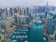 Dubai Marina skyscrapers, port with luxury yachts and marina promenade, Dubai, United Arab Emirates