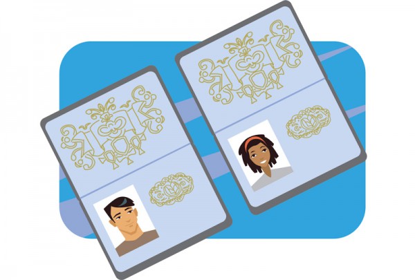 illustration of two passports
