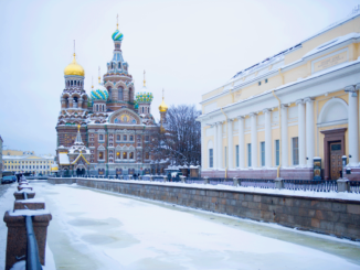 View of Church of the Savior on Spilled Blood, St Petersburg, Russia