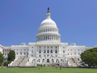 Exterior, west elevation view of the United States Capitol Building, Washington D.C., USA.