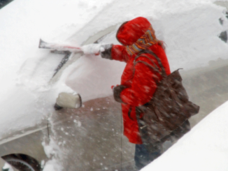 Winter Snowfall on Vehicle
