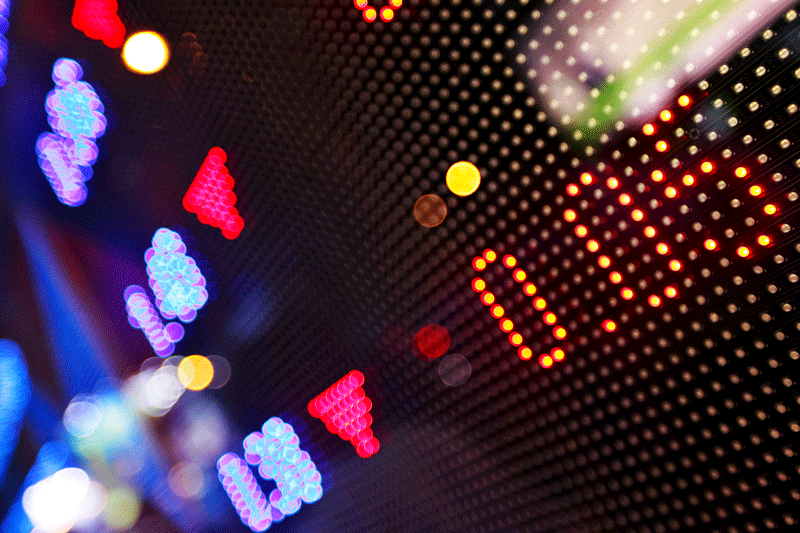 Abstract view of a stock market digital display board