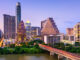Austin, Texas, USA downtown skyline on the Colorado River.