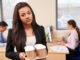 upset female intern fetching coffee