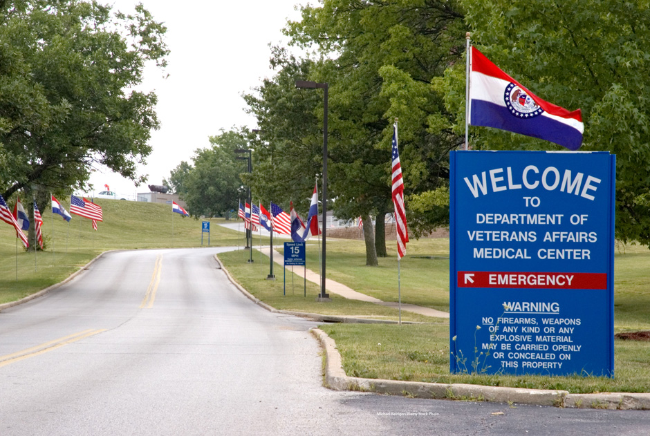 entrance to a VA hospital; Kansas City, Missouri