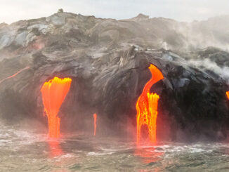 Close up of Kilauea Volcano Hawaii