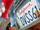 Classic cars number plate, close-up